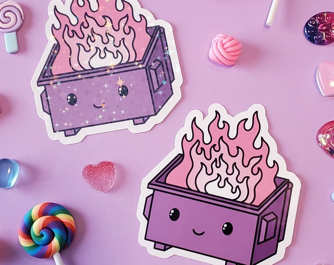 Purple Dumpster Fire Sticker