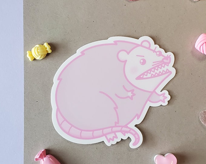 BIG Screaming Possum Matte Sticker | XL Feral Possum Sticker