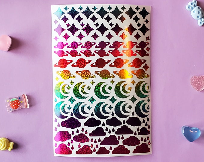 Holographic Glitter Space Deco Sheets