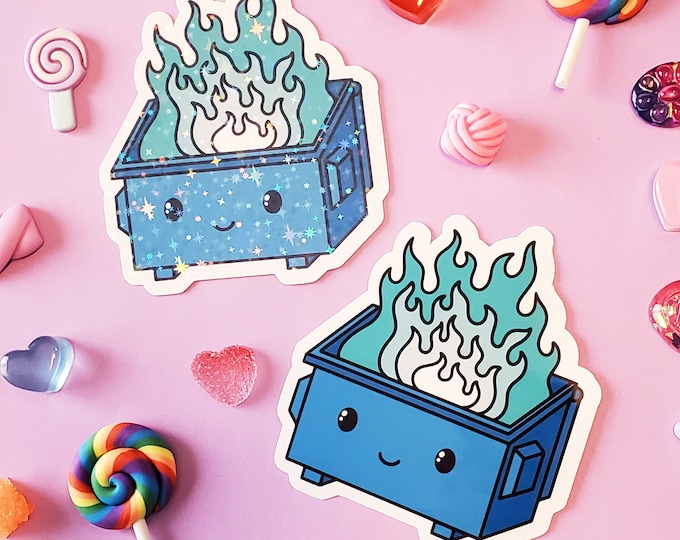 Blue Dumpster Fire Sticker