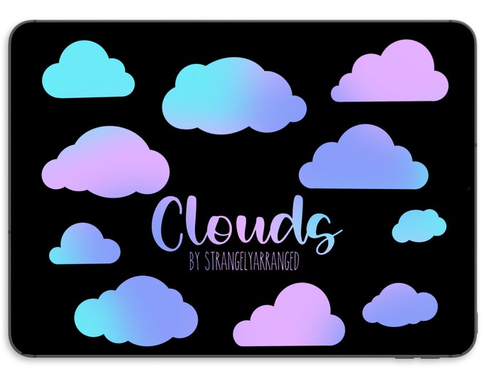 Procreate Cloud Stamps | 10 Cloud Stamp Brush Set | Procreate Brushes