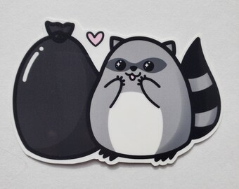 Fat Raccoon Sticker - Etsy