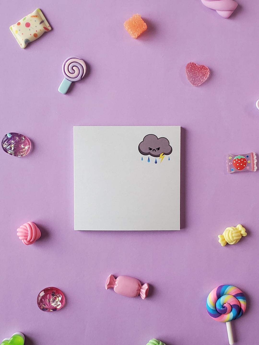 Cold Front Sticky Notes Stormcloud Sticky Notes | Cute Stationery | Angry Rain Cloud - Etsy