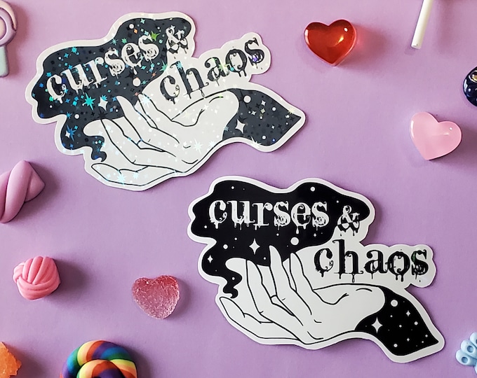 Curses & Chaos Dark Witchy Vibes Sticker