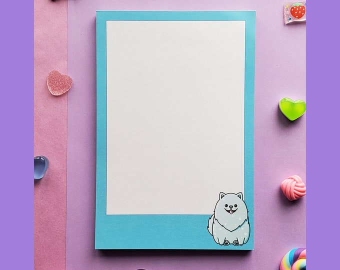 Blue Pomeranian 4x6 Notepad