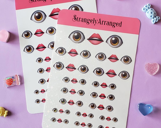 Eye Mouth Eye Emoji Face Sticker Sheet