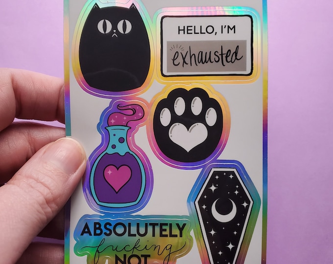 Mini Sticker Set 04 | Tiny Holographic Sticker Sheet Minis