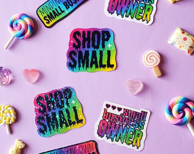 Small Business Neon Small Biz Sticker Set