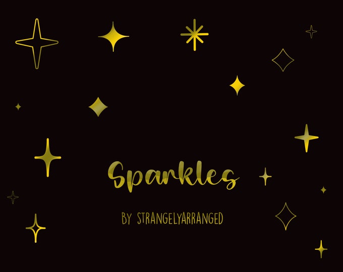Procreate Stars & Sparkles Stamps | 10 Sparkle Stamp Brush Set | Procreate Brushes