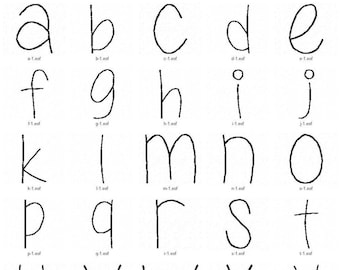 Zippy small lower case bean stitch machine embroidery font with name plate boxes - instant download design