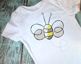 Bumble Bee Sketch Machine Embroidery Design