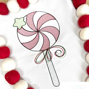 Christmas Peppermint sucker sketch machine embroidery design
