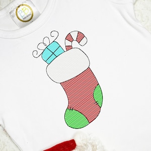 Christmas stocking sketch machine embroidery design