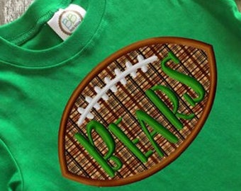 Bears Football appliqué embroidery design