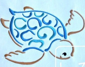 Sea Turtle satin stitch machine embroidery design