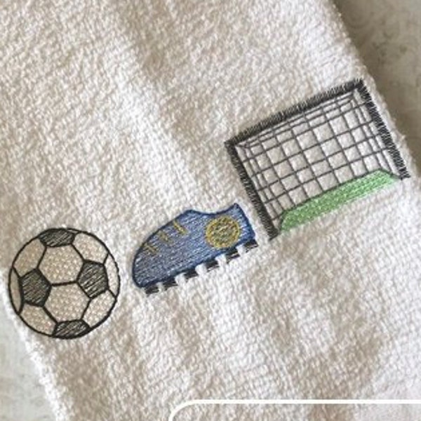 Trio Soccer Sketch Machine Embroidery Design