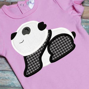 Panda appliqué machine embroidery design