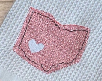 Ohio Machine Embroidery Design, Ohio Embroidery, USA Embroidery, State ...