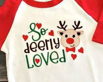 So Deerly Loved Saying Reindeer Machine Embroidery Design