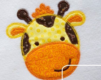 Giraffe Appliqué embroidery Design with Diagonal Square Stitching - giraffe appliqué design - baby appliqué design - zoo appliqué design