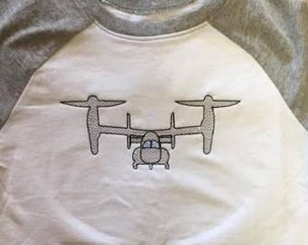 Osprey plane sketch machine embroidery design