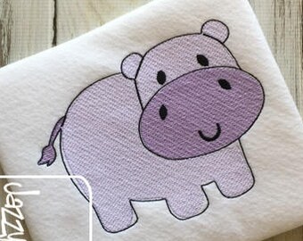 Hippo sketch machine embroidery design