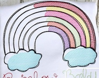 Rainbow Sketch Machine Embroidery Design