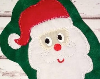 Santa appliqué vintage stitch machine embroidery design