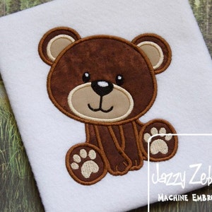 Bear Appliqué Machine Embroidery Design image 1