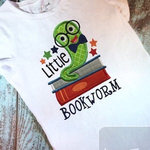Little Bookworm appliqué machine embroidery design