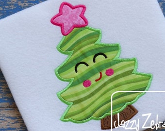 Christmas tree appliqué machine embroidery design