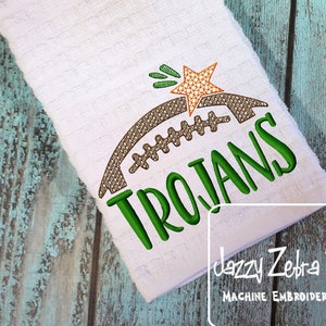 Trojans football machine embroidery design