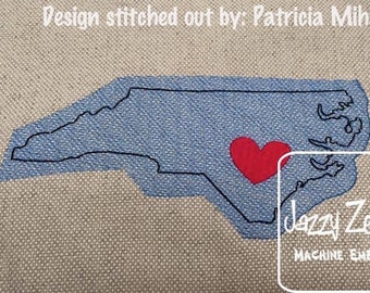 North Carolina State Sketch machine Embroidery Design