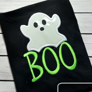Boo Halloween Ghost applique machine embroidery design