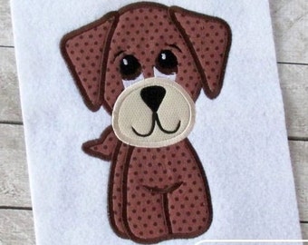 Dog applique machine embroidery design