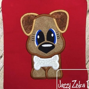 Hunde Applikation Maschinenstickerei Design