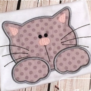 Cat appliqué machine embroidery design