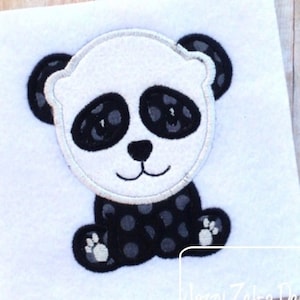 Panda applique machine embroidery design