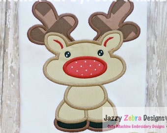 Reindeer applique machine embroidery design