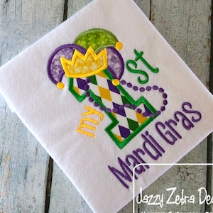 My 1st Mardi Gras appliqué machine embroidery design