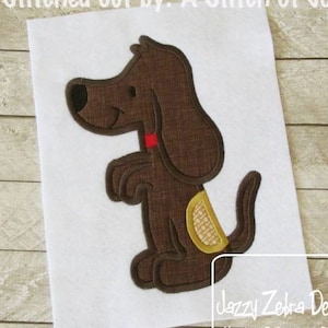 Dog applique machine embroidery design