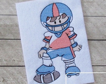 Football Player Sketch Machine Embroidery Design