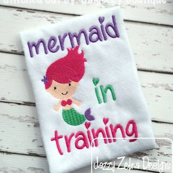 Mermaid in Training machine embroidery design