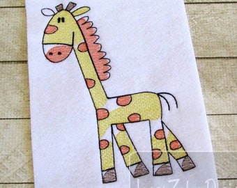 Giraffe sketch machine embroidery design