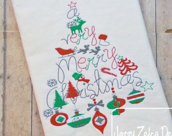 A very Merry Christmas Tree embroidery design