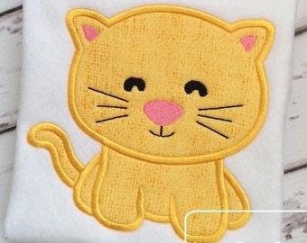 Cat applique machine embroidery design