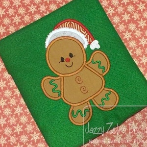 Gingerbread boy appliqué machine embroidery design