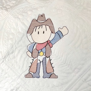 Cowboy sketch machine embroidery design