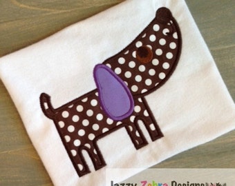 Dog applique machine embroidery design