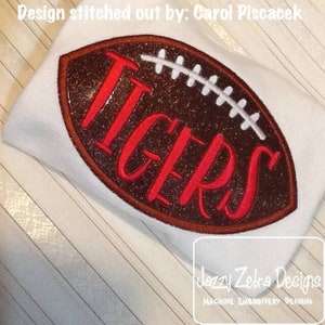 Tigers football appliqué machine embroidery design